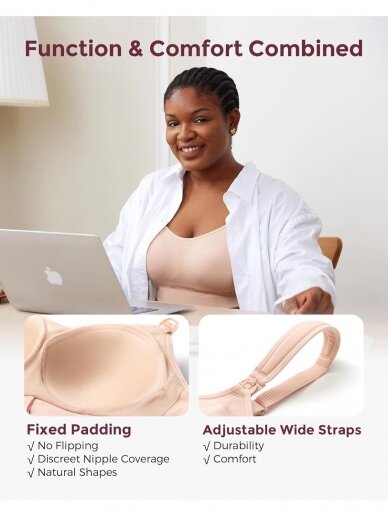 Hands-free bra for pumping and breastfeeding, Momcozy (Oyster pink) 9