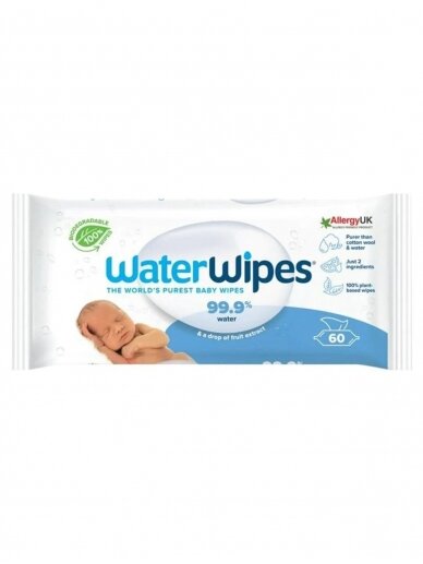 Drėgnos servetėlės kūdikiams, 60 vnt. WaterWipes