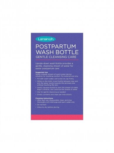 Lansinoh intymios higienos prausimosi buteliukas po gimdymo, 360 ml 7