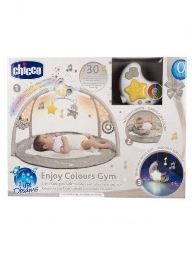 Lavinamasis kilimėlis 3in1 Enjoy color gym, Chicco (Pilka) 8