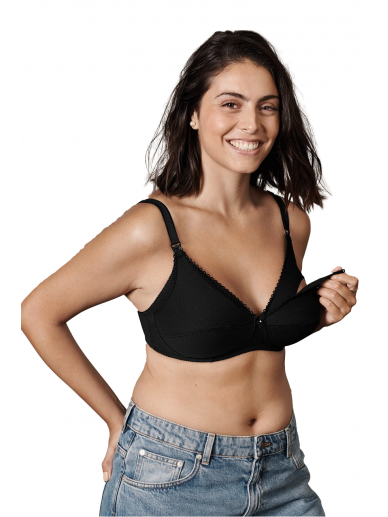 Cotton nursing bra, Black