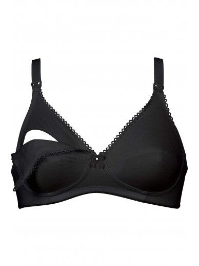 Cotton nursing bra, Black 1