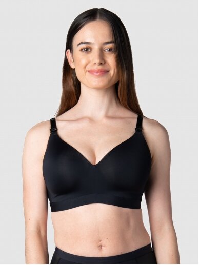 Infinite Wirefree Maternity and Nursing Bra, HotMilk (Black) 2