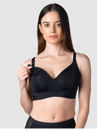 Infinite Wirefree Maternity and Nursing Bra, HotMilk (Black) 4