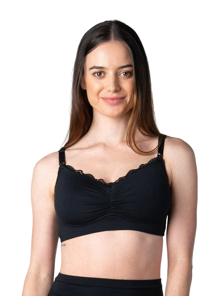 Maternity and nursing seamless bra Milk black, Drabužiai