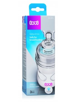 LOVI buteliukas plačiu kakliuku PP Super vent 250ml 21/562