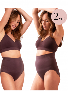 Twin Pack Post Maternity Shaping Briefs , CHOCOLATE, Seraphine