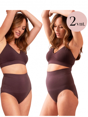 Twin Pack Post Maternity Shaping Briefs , CHOCOLATE, Seraphine