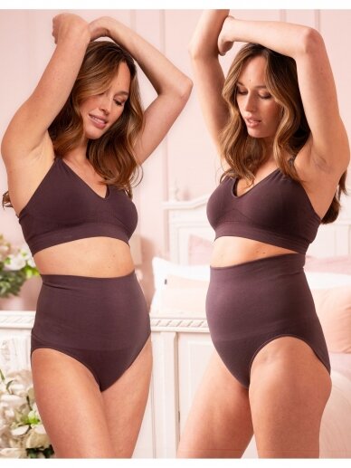 Twin Pack Post Maternity Shaping Briefs , CHOCOLATE, Seraphine 2