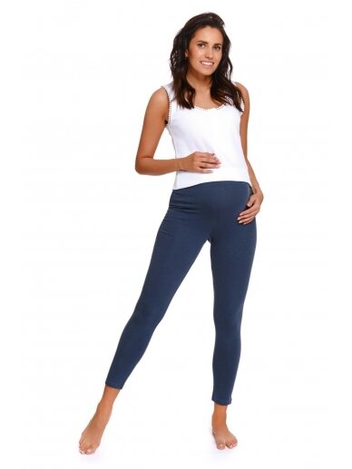 Cotton maternity leggings by DN (dark blue)