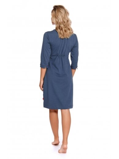 Cotton maternity robe by DN (blue) 4