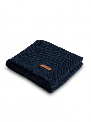 Knitted Blanket, 80x100, by Sensillo (navy blue) 1