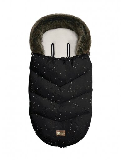 Footmuff Luxury Fur Confetti Black, Kikkaboo