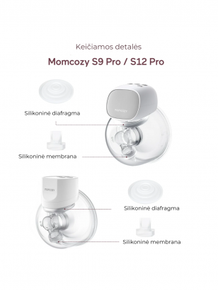 MOMCOZY S9/S12 PRO pientraukių silikoninė membrana ir vožtuvas