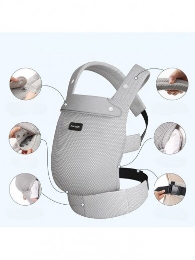 Momcozy ergonomic baby carrier with mesh (Gray) 5