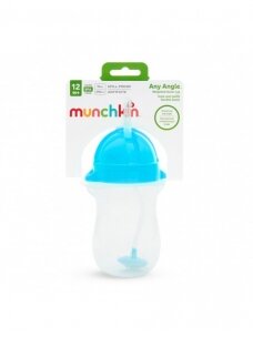 MUNCHKIN gertuvė su šiaudeliu ir svareliu, mėlyna, 12mėn+, 296ml, 01246101