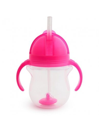 MUNCHKIN straw cup, 207ml, 6m+, pink, 01248202