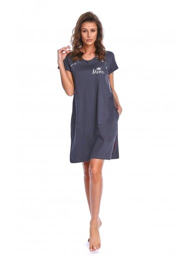 Maternity nursing nightdress by DN (dark grey)