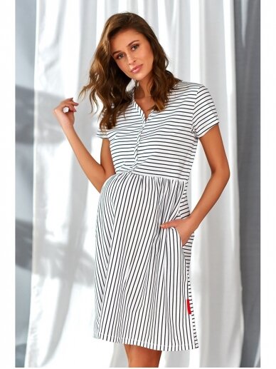 Maternity nursing nightdress by DN (black white) 1