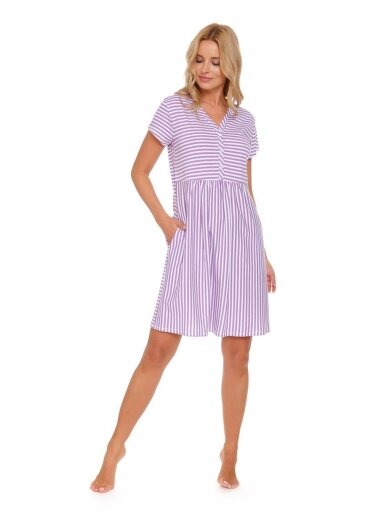 Maternity nursing nightdress by DN (white/purple) 1