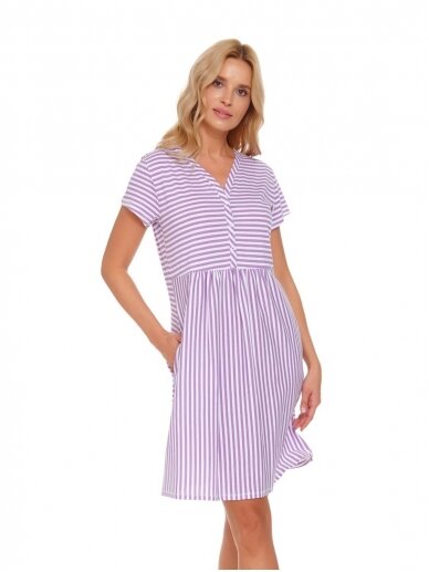 Maternity nursing nightdress by DN (white/purple) 3