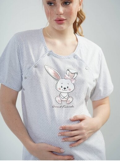 Maternity breastfeeding nightdress, Rabbit, by Vienetta 5