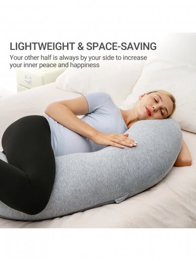 Momcozy J Shaped Pregnancy Pillows with Replacement Cover 3