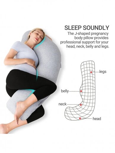 Momcozy J Shaped Pregnancy Pillows with Replacement Cover 2