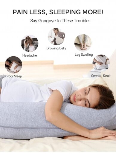 Momcozy J Shaped Pregnancy Pillows with Replacement Cover 1