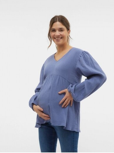 Maternity blouse MLVESTER, Mama;licious (Blue) 1