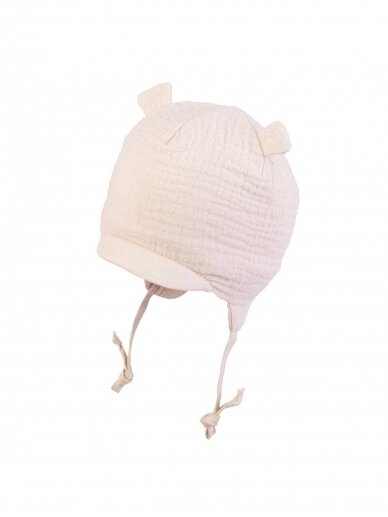 TuTu organic cotton hat with ears, FOR BABIES