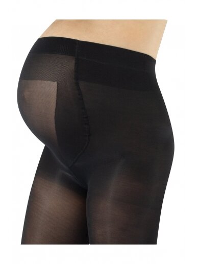 Maternity Tights 40 DEN, Pack 2, Calzitaly, Black 2