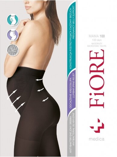 Maternity tights 100 den, Fiore, Black