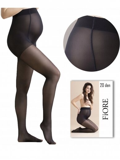 Maternity tights Juno 50 den, Fiore, Black 5