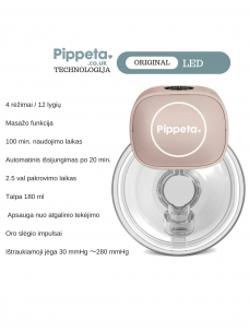 PIPPETA ORIGIANL LED dvigubas nešiojamas belaidis pientraukis (Sea Salt)