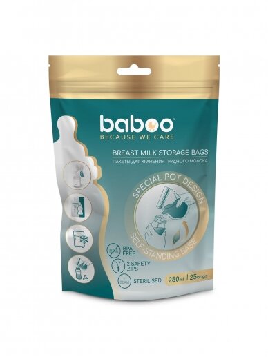 Bags for storing mother's milk, 25 units, Baboo 2