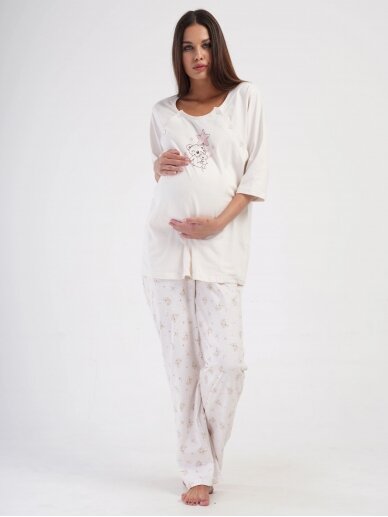 Pajamas for pregnant and nursing mothers 405066, Vienetta (Beige) 1