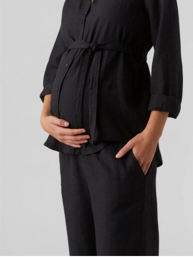 Darcy Stretch Cotton Maternity Trousers In Black | SilkFred