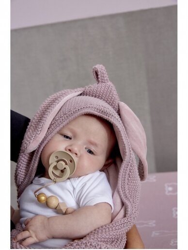 Blanket with hood 90x90cm, Meyco Baby (Rabbit lilac) 2