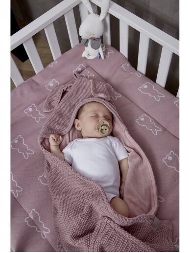 Blanket with hood 90x90cm, Meyco Baby (Rabbit lilac) 1