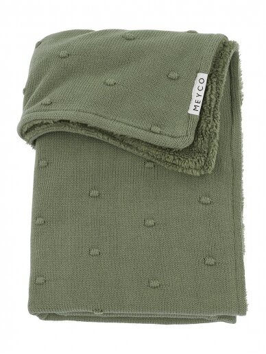 Pledas 75x100cm, Meyco Baby, Mini Knots Fleece (Forest Green)