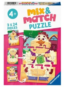 RAVENSBURGER dėlionės Mix and Match Farm, 3x24d., 5198