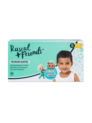 RASCAL + FRIENDS sauskelnės, 5 dydis, 64 vnt, 13-18 kg, 93619