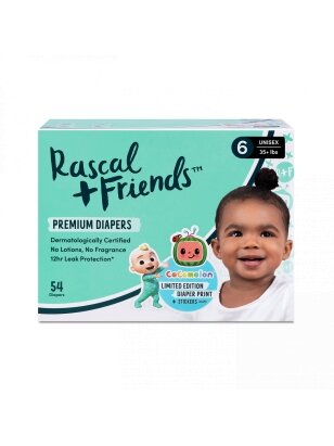 RASCAL + FRIENDS sauskelnės, 6 dydis, 54 vnt, 16+ kg, 93620