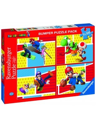 RAVENBURGER dėlionė Super Mario, 4x100d., 05195