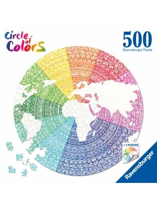 RAVENSBURGER dėlionė Circle of colors-Mandala, 500d., 17168