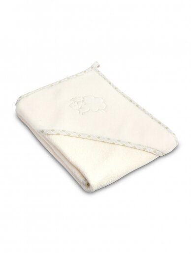 Terry towel with hood Sheep, 80x80, Sensillo (sand)