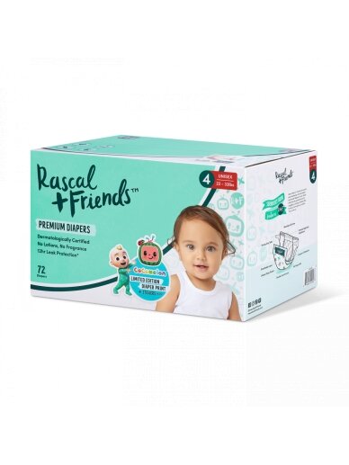 RASCAL + FRIENDS sauskelnės, 4 dydis, 72 vnt, 10-15 kg, 93618