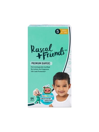 RASCAL + FRIENDS sauskelnės, 5 dydis, 64 vnt, 13-18 kg, 93619 2