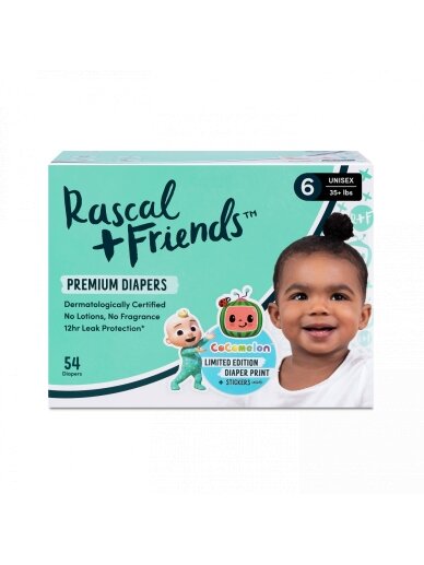 RASCAL + FRIENDS sauskelnės, 6 dydis, 54 vnt, 16+ kg, 93620